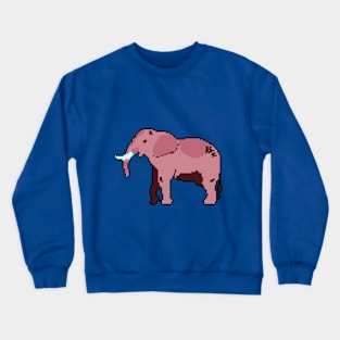 Wilderness Wonder: Pixel Art Elephant Design for Casual Wear Crewneck Sweatshirt